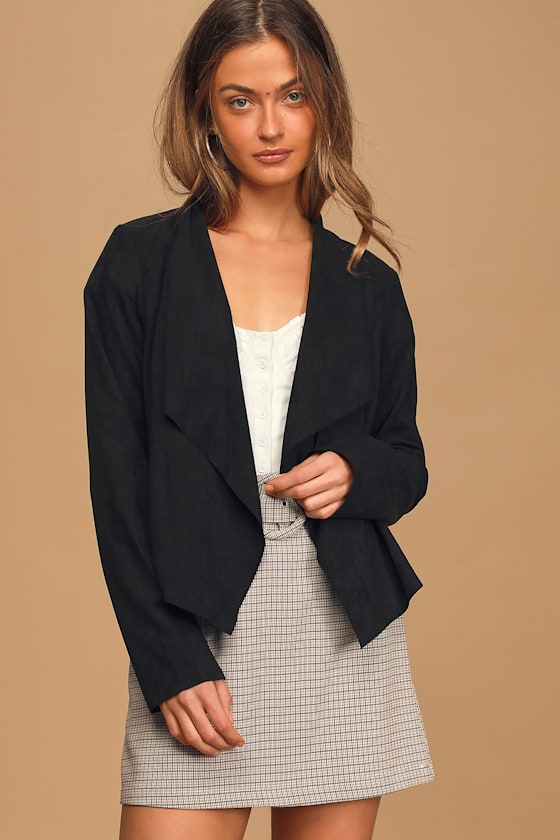 Vegan Suede Open Collar Shirt