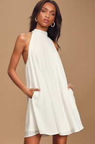Love of Mine White Halter Swing Dress 2