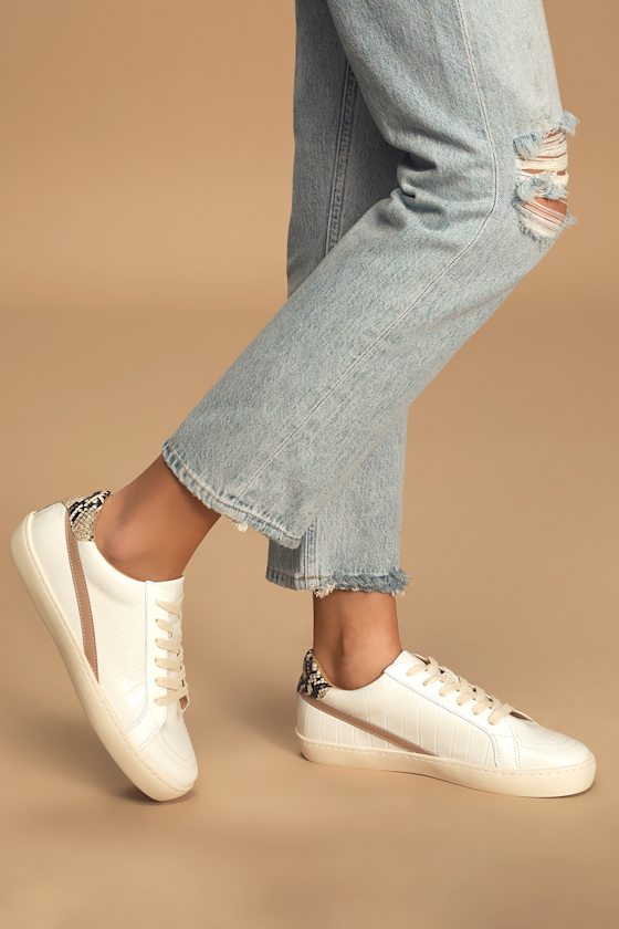 Kimia White Multi Animal Print Sneakers 2
