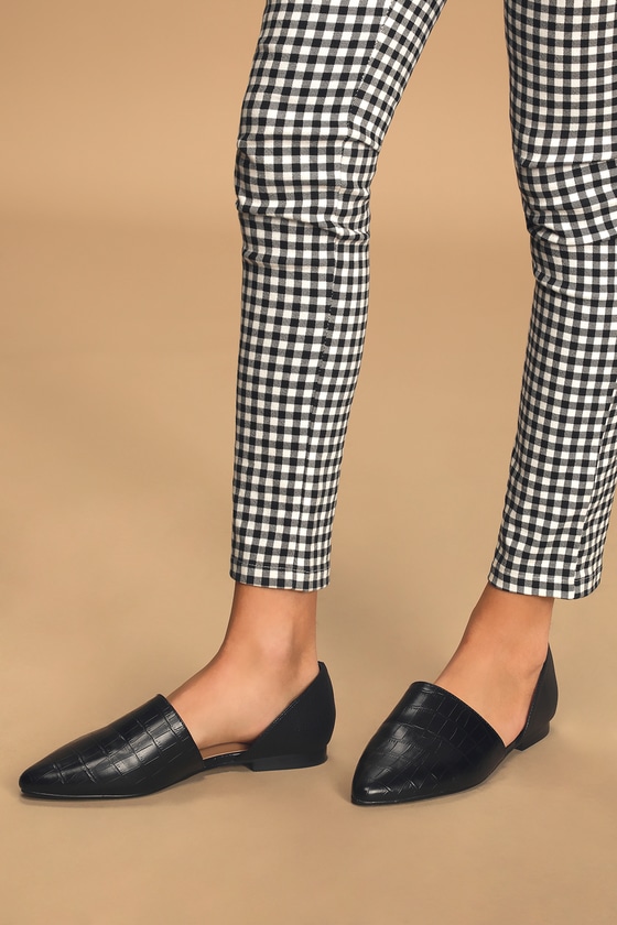 black crocodile flats