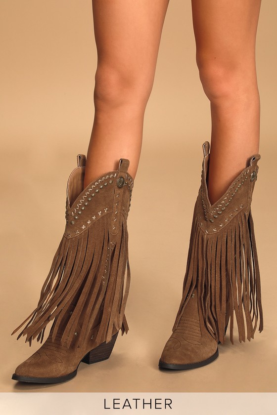 tan fringe boots