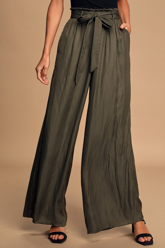 olive green straight leg pants