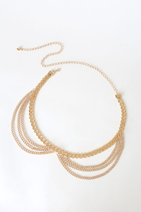 Chic Gold Belt Layered Chain Belt Chunky Chain Belt