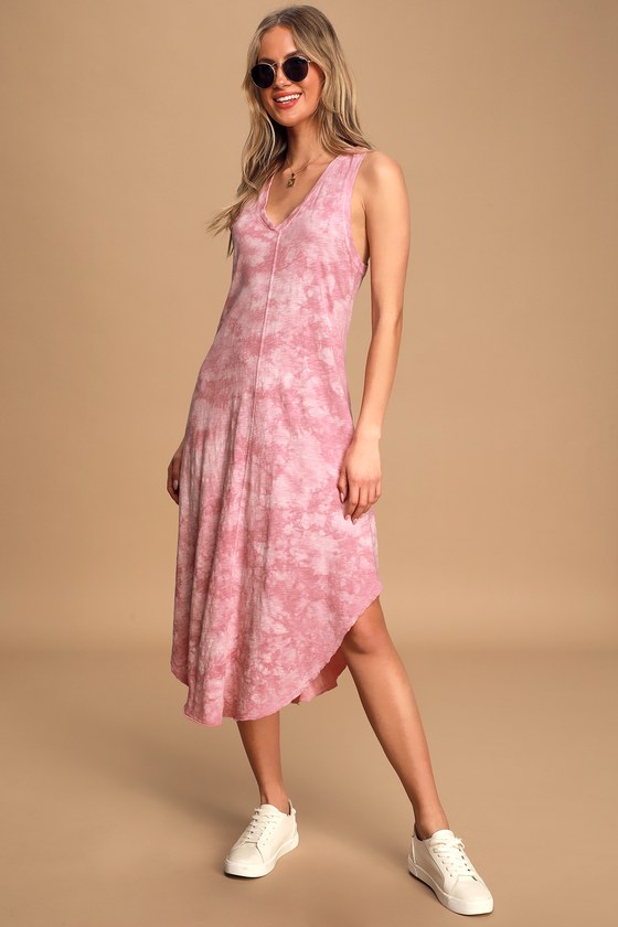 pink tie dye dress