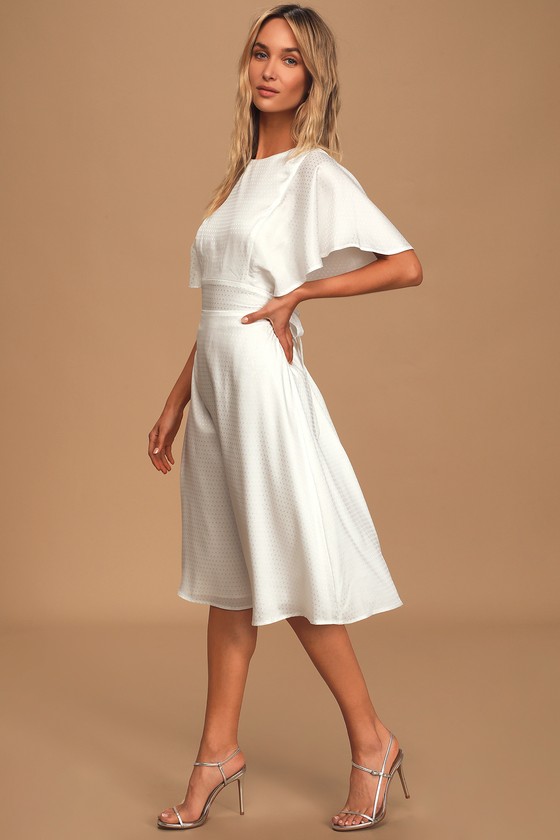 white satin backless dress