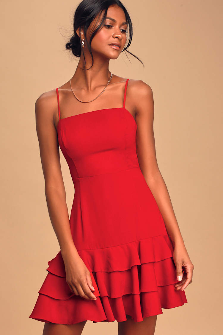 flirty red dress Flirty Red Short Dress XS