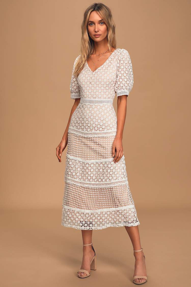 knee length dresses for ladies SONYA Nude Midi Dress With Butterfly Sleeves And Mermaid Skirt
