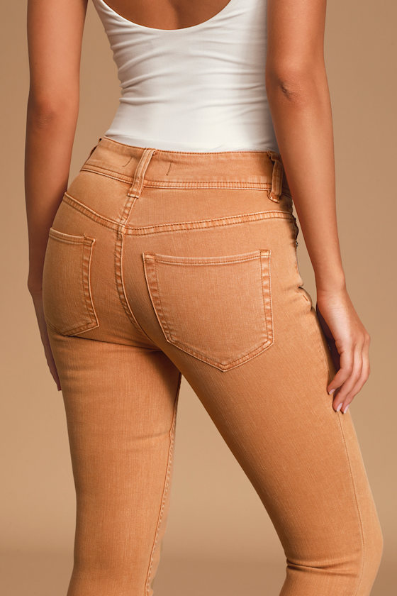 Wild Child Camel Brown High-Rise Skinny Jeans 5