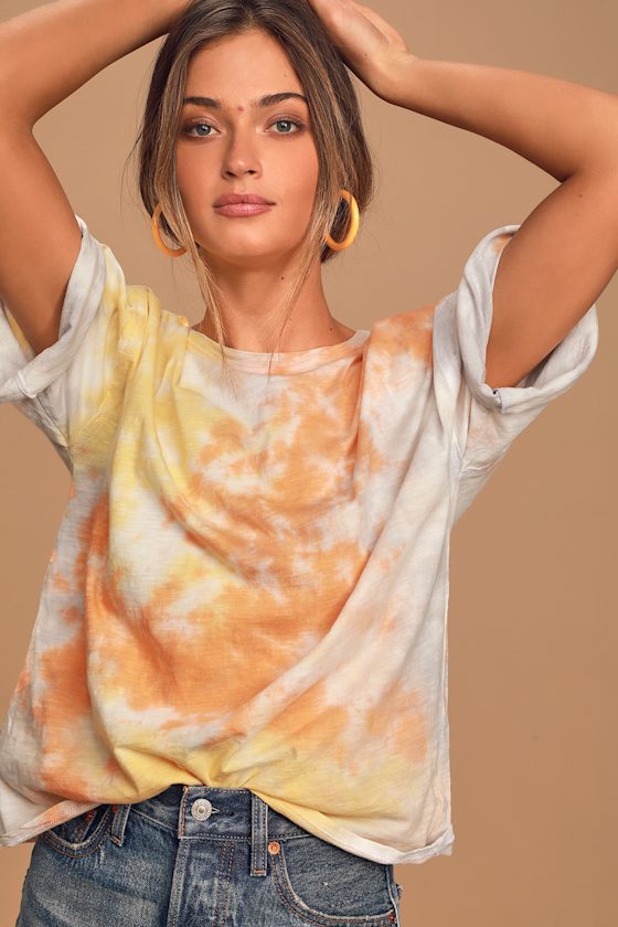 Cute Orange T-Shirt - Tie-Dye Tee 