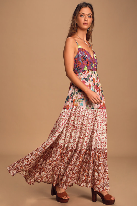 tiered floral maxi
