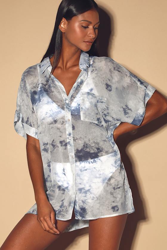 tie dye sheer top
