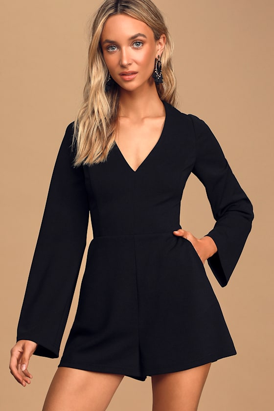 Genuine Connection Black Long Sleeve Romper 2