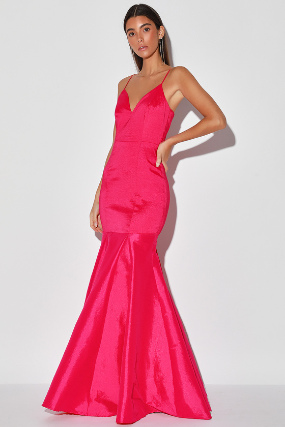 deep pink maxi dress