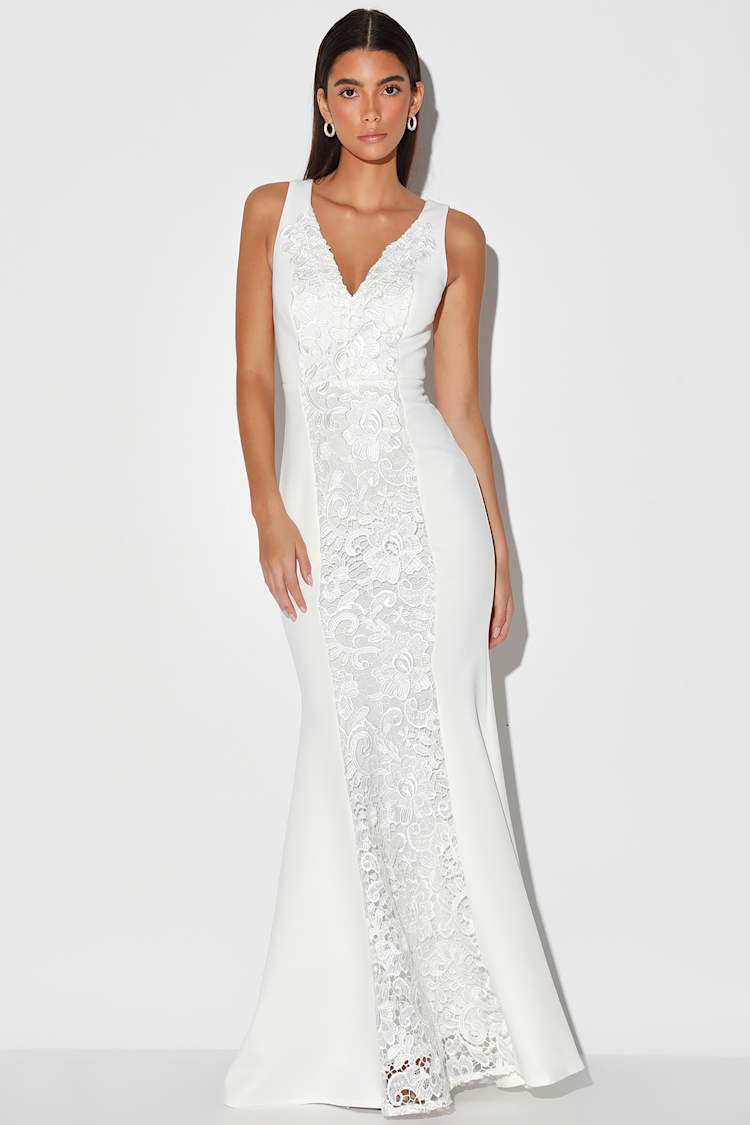lulus ephemeral allure ivory lace maxi dress Lovely White Dress - Floral Lace Dress - Maxi Dress