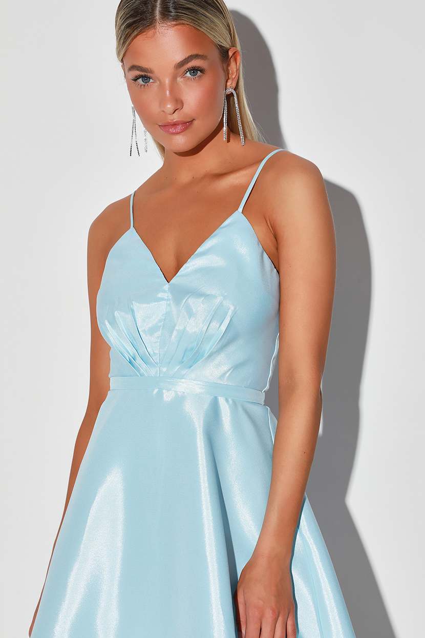 blue sleeveless skater dress Hemant And Nandita Amya Blue Floral Skater Mini Dress