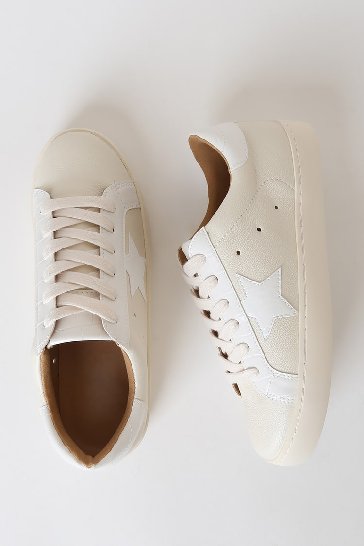vooroordeel ergens bij betrokken zijn Surrey Cute Off-White Sneaker - Star Sneakers - White Sneakers - Lulus