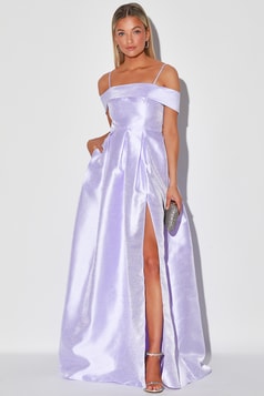 lulus.com | Lulus Waltzed Into My Heart Lilac Off-The-Shoulder Maxi Dress