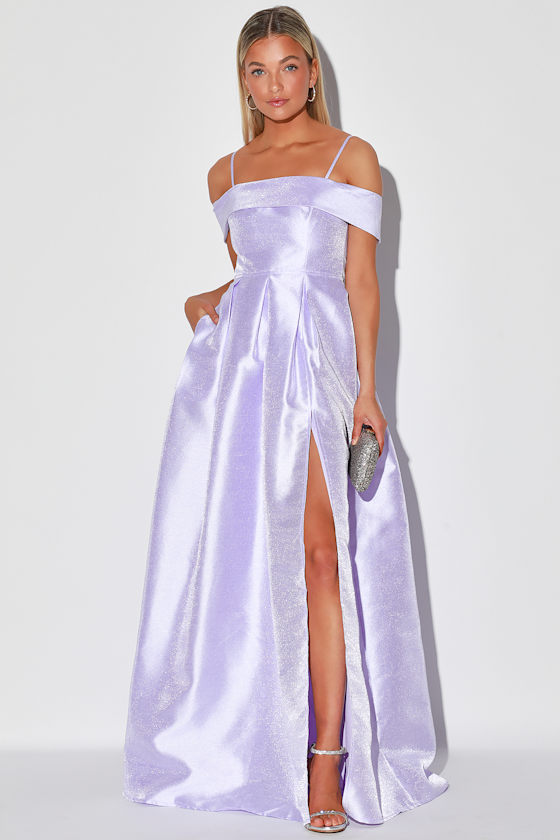 Waltzed Into My Heart Lilac Cold-Shoulder Maxi Dress 2