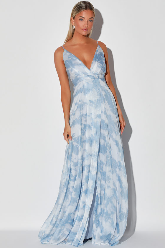 Being With You Light Blue Tie-Dye Maxi Dress 4