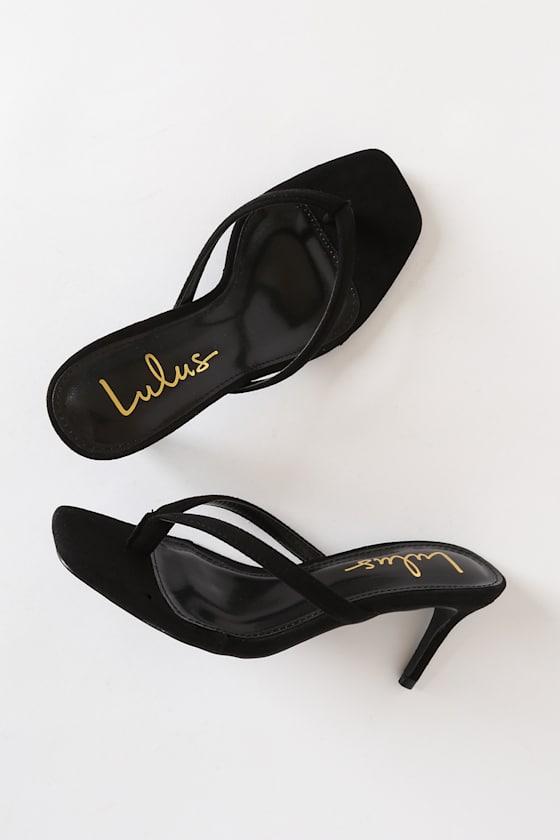 Scottie Black Suede High Heel Sandals 3