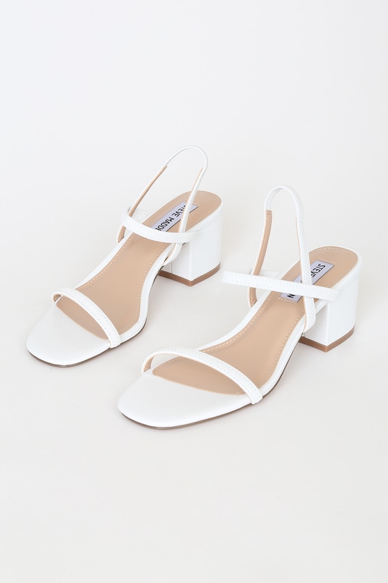 steve madden white sandal heels