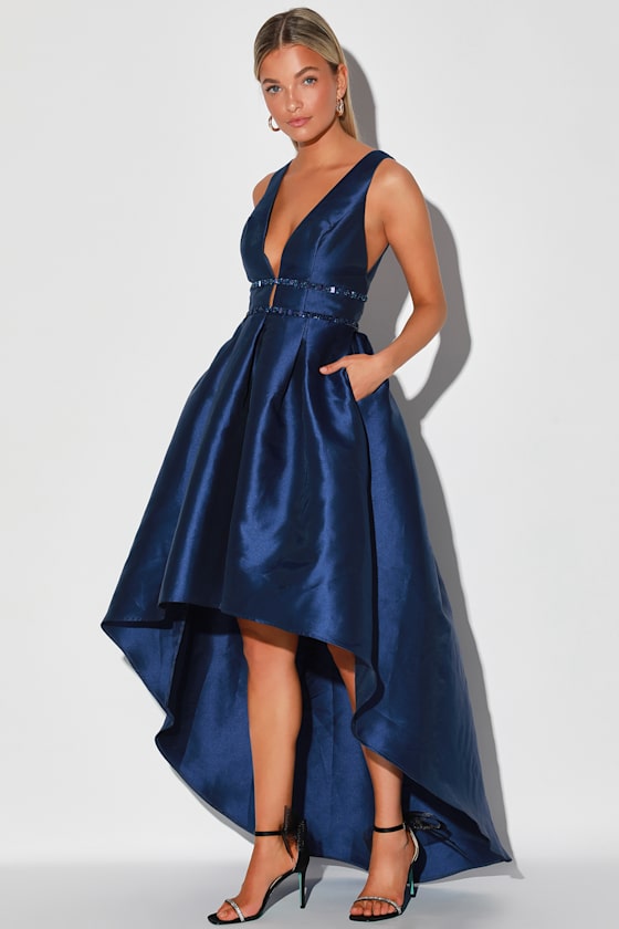 beaded high low dress