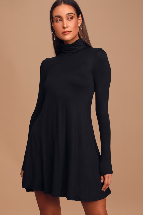 turtleneck swing dress