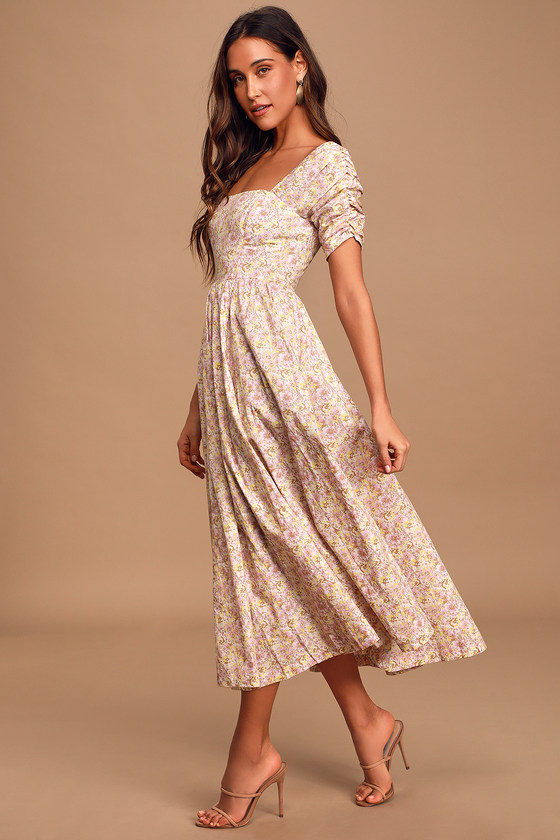 Free people floral deals midi dress