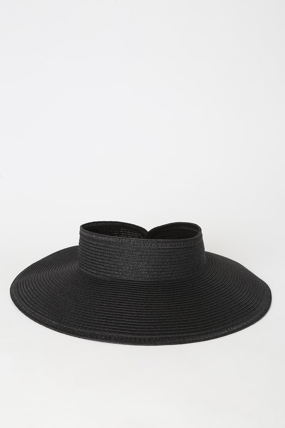 San Diego Hat Co. - Black Sun Hat - Adjustable Visor - Straw Hat - Lulus