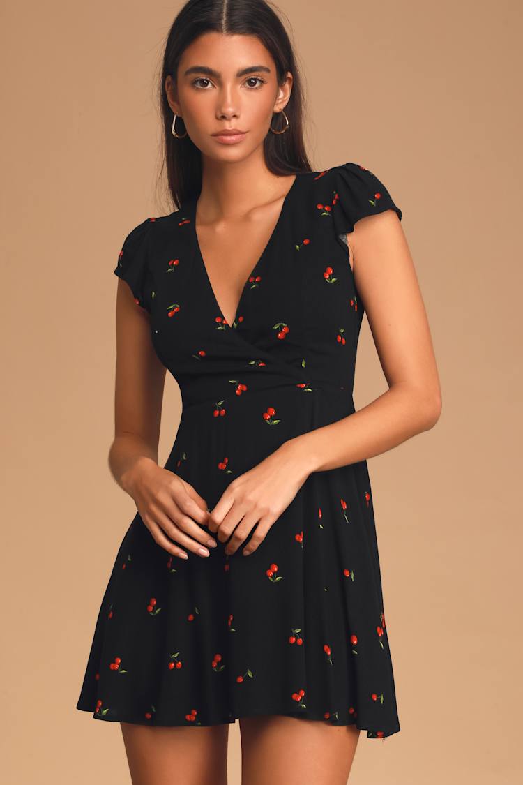 cherry print skater dress Skater dress with cherry print