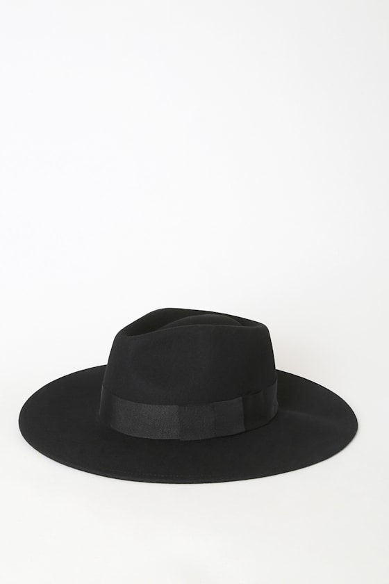 Joanna Black Wool Fedora Hat 2