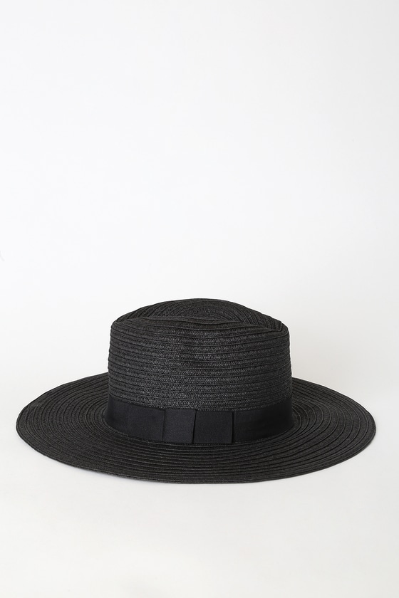 Far From Basic Black Woven Fedora Hat