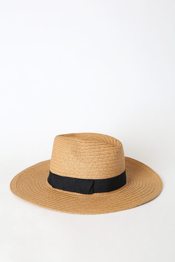 Far From Basic Beige Woven Fedora Hat 2