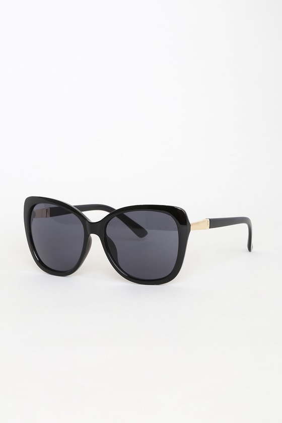 Cute Black Sunnies - Oversized Sunglasses - Square Sunglasses - Lulus