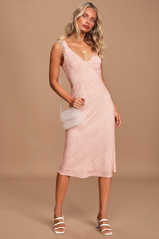 Tay Pink Floral Print Midi Slip Dress 2