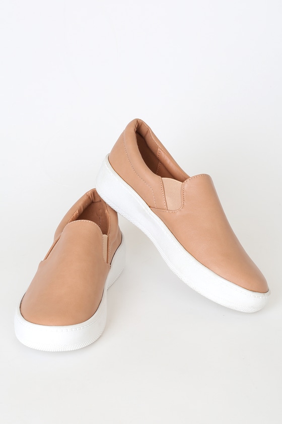 tan slip on trainers