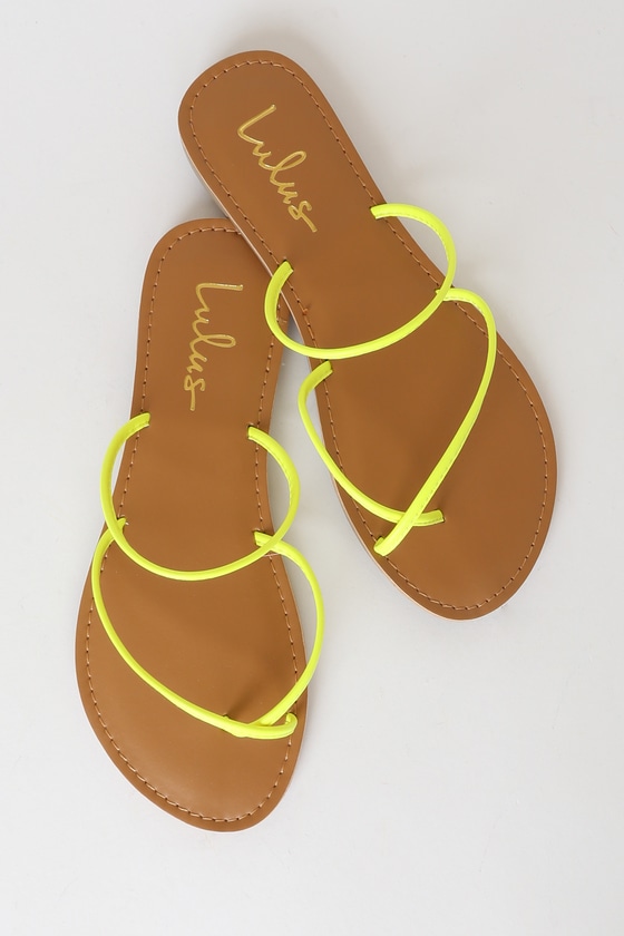 neon sandals flat