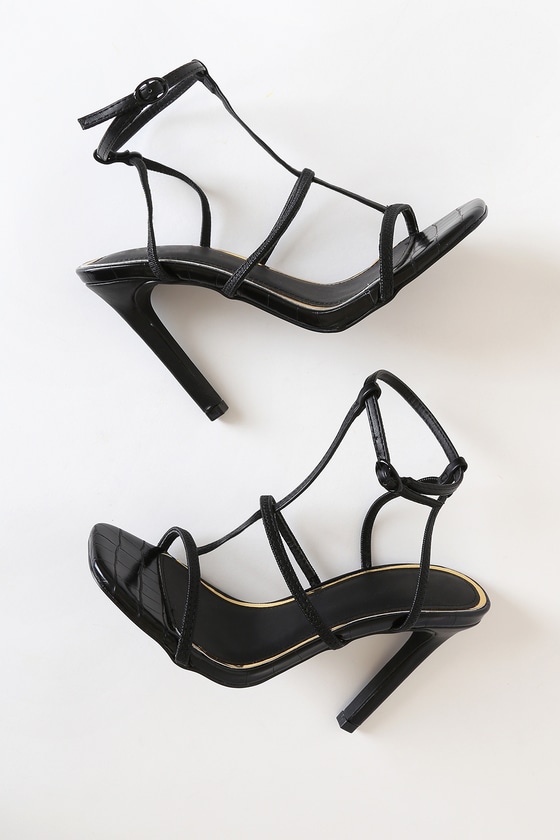 black crocodile heels