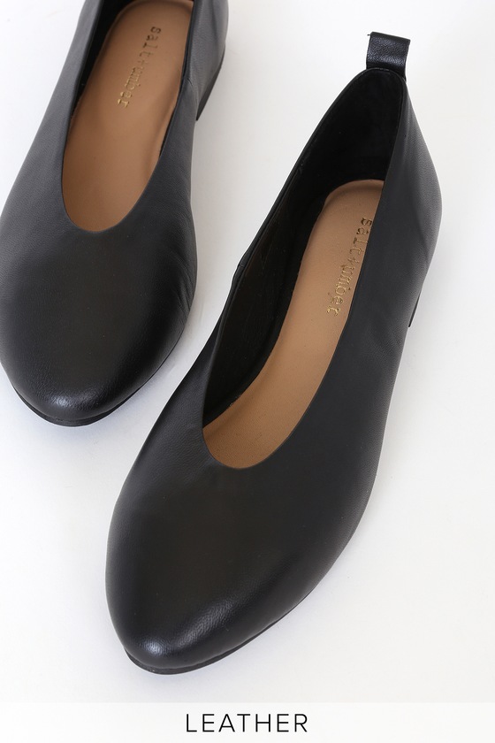 Salt + Umber Raja - Black Ballet Flats - Genuine Leather Flats - Lulus