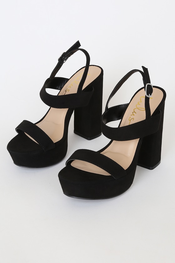 black suede platform