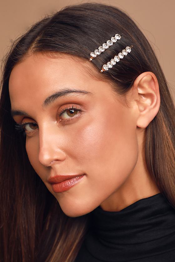 Glam Clear Rhinestone BobbyPins Rhinestone Hair Clips Set Lulus