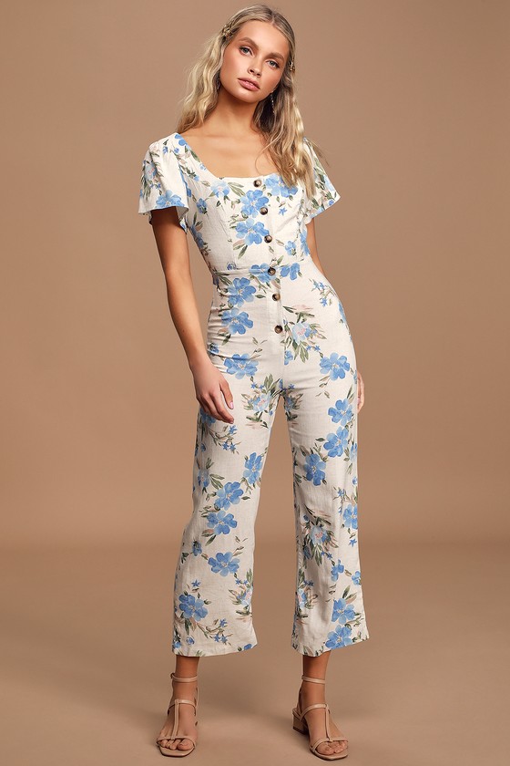 lulus floral jumpsuit