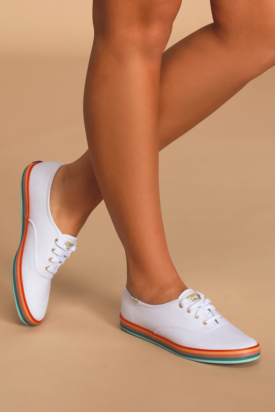 Champion Rainbow Foxing White Multi Canvas Sneakers 1