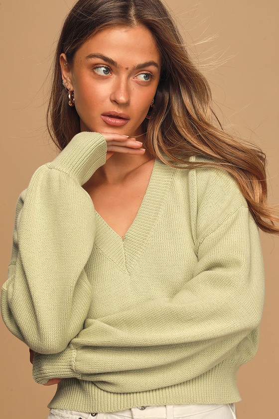 Cute Light Green Sweater - Cropped Sweater - Knit Sweater - Lulus