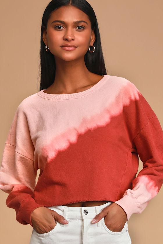 Having Fun Pink Dip Dye Pullover Sweatshirt 3
