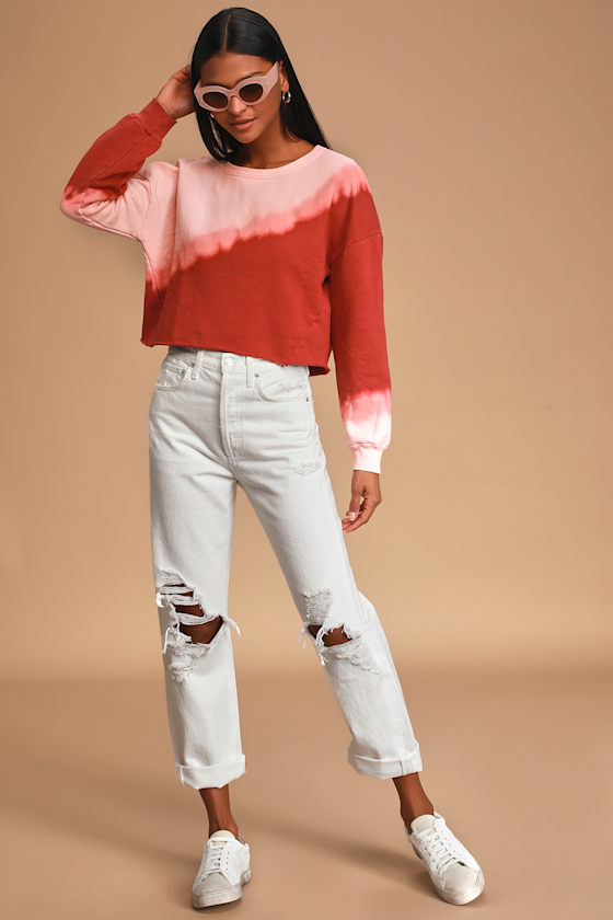 Having Fun Pink Dip Dye Pullover Sweatshirt 2