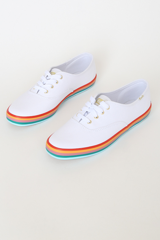 Champion Rainbow Foxing White Multi Canvas Sneakers 4
