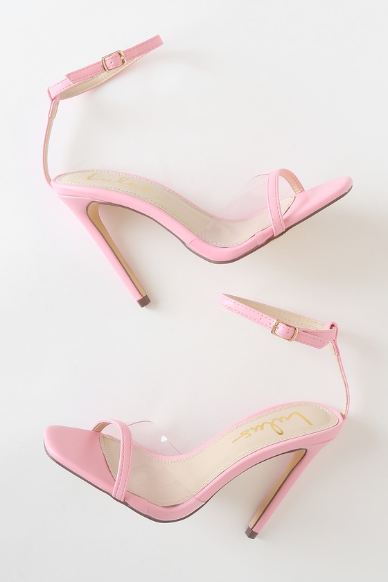 Baby Pink Pu Square Toe Bow High Heeled Sandals | Pink heels bow, Pink prom  shoes, Heels