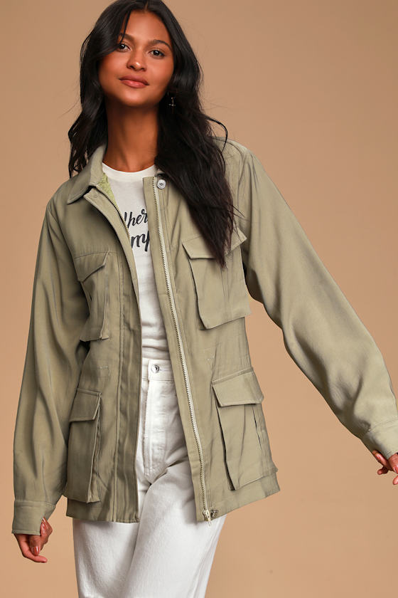 Mover and Shaker Olive Green Belted Utility Jacket 3