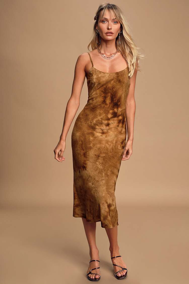 i am gia brown tie dye dress Asha Mini Dress in Brown